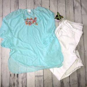 Aqua lace tunic